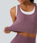 OneForm U Neck Seamless Flow Light Support 2-in-1 Workout Sports Bra — Mauve — view 5