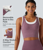 OneForm U Neck Seamless Flow Light Support 2-in-1 Workout Sports Bra — Mauve — view 1