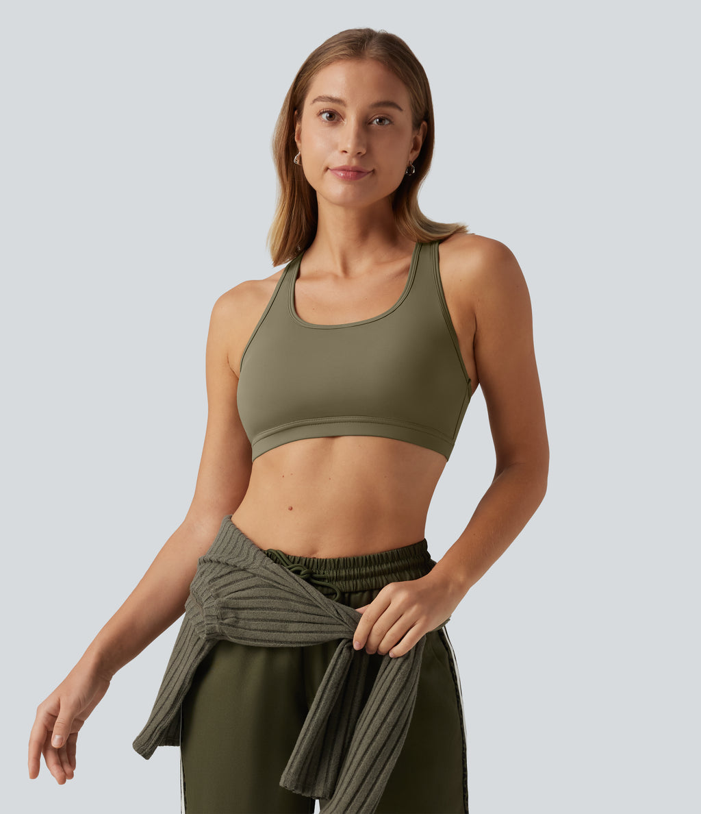 2-Piece Set Off-Shoulder Ribbed Long Sleeve Lounge Top with Built-in Bra — Moss Green Floral Velvet — view 4