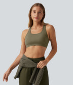 2-Piece Set Off-Shoulder Ribbed Long Sleeve Lounge Top with Built-in Bra — Moss Green Floral Velvet — view 4