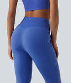 High Waisted Slim Fit Fleece Yoga Jogger with Pockets — Beaucoup Blue — view 5