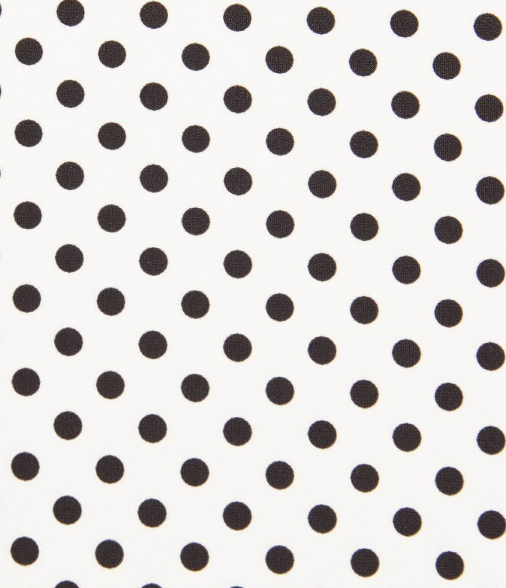 V-Neck Long Sleeve Polka Dot A-Line Casual Midi Dress — Snow Dots — view 7