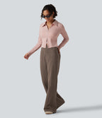 High Waisted Flare Colorful Casual Jeans with Pockets — Shopping Bag — view 7