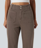 High Waisted Flare Colorful Casual Jeans with Pockets — Shopping Bag — view 5