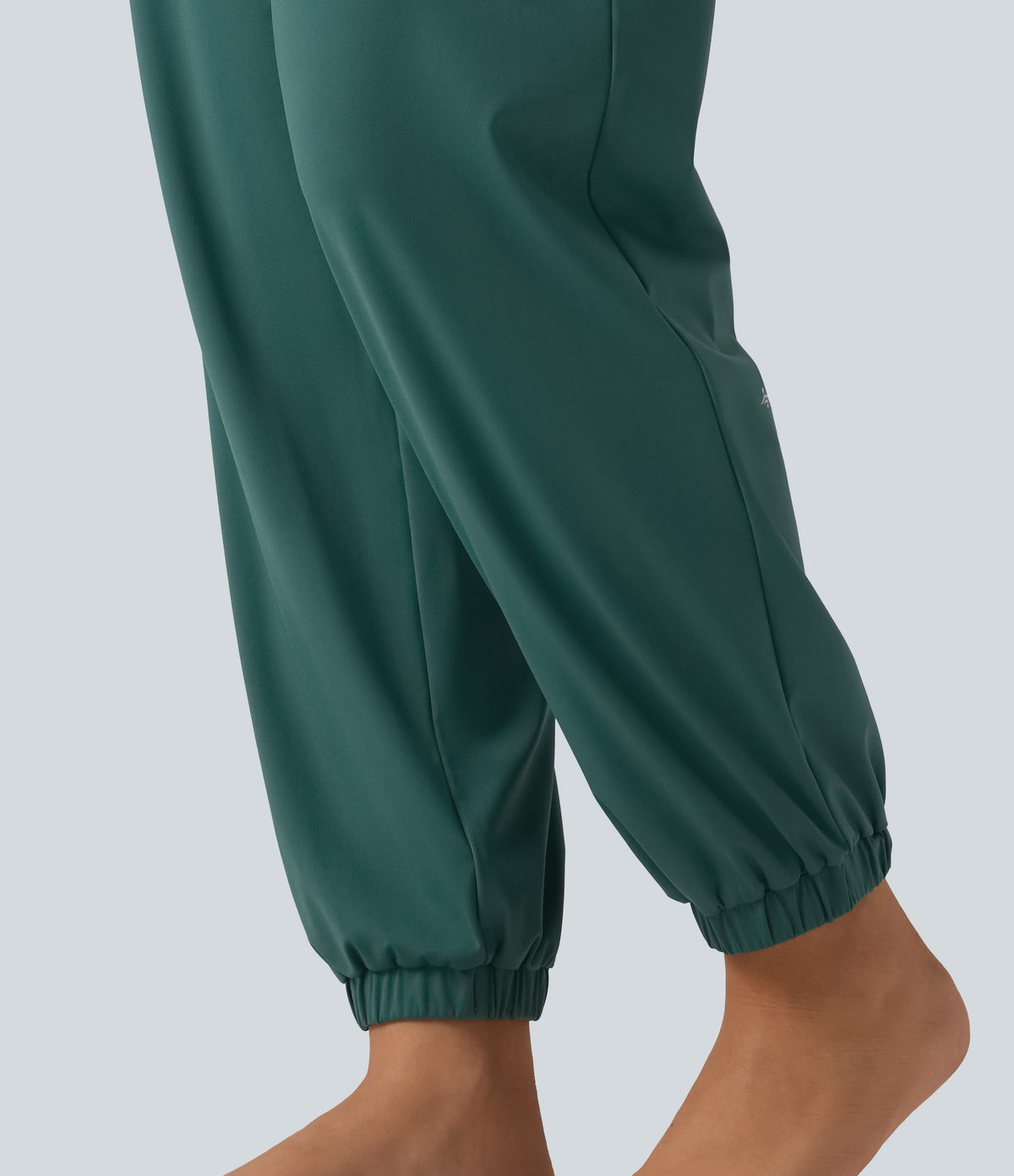 Speedwave Air High Waisted Ruched Running Joggers with Pockets — Viridian — view 6