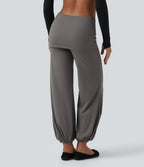 Airy Low Rise Tapered InstantCool Yoga Skirted Joggers with Pockets — Steeple Gray — view 2