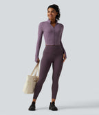 Speedwave High Waisted Tummy Control Training & Running Leggings with Pockets — Dusky Evening purple — view 8
