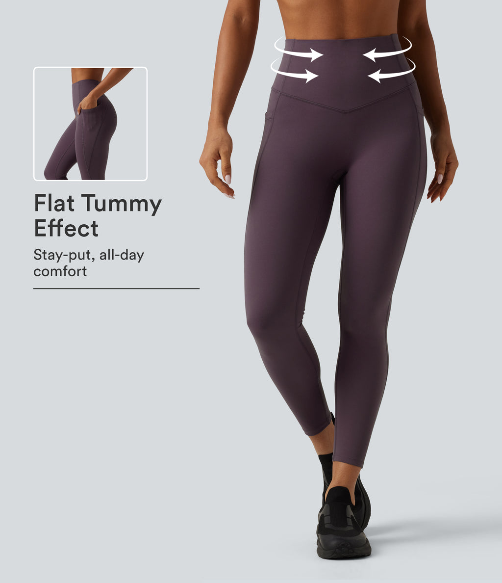 Speedwave High Waisted Tummy Control Training & Running Leggings with Pockets — Dusky Evening purple — view 1