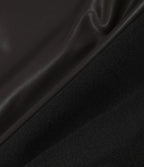 High Waisted Straight Leg Seam Stretchy PU Fleece Casual Leather Trousers with Pockets — Hot Fudge — view 8