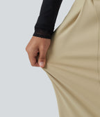 Mid Rise Wide Leg Work Trousers with Pockets — Fields of Rye — view 6
