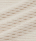 Ribbed Knit High Neck Long Sleeve Uneven Hem Slim Casual Top — Whipped Taupe — view 7