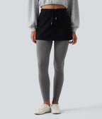 High Waisted Skinny Casual Leggings — Silver Basalt Grey — view 1