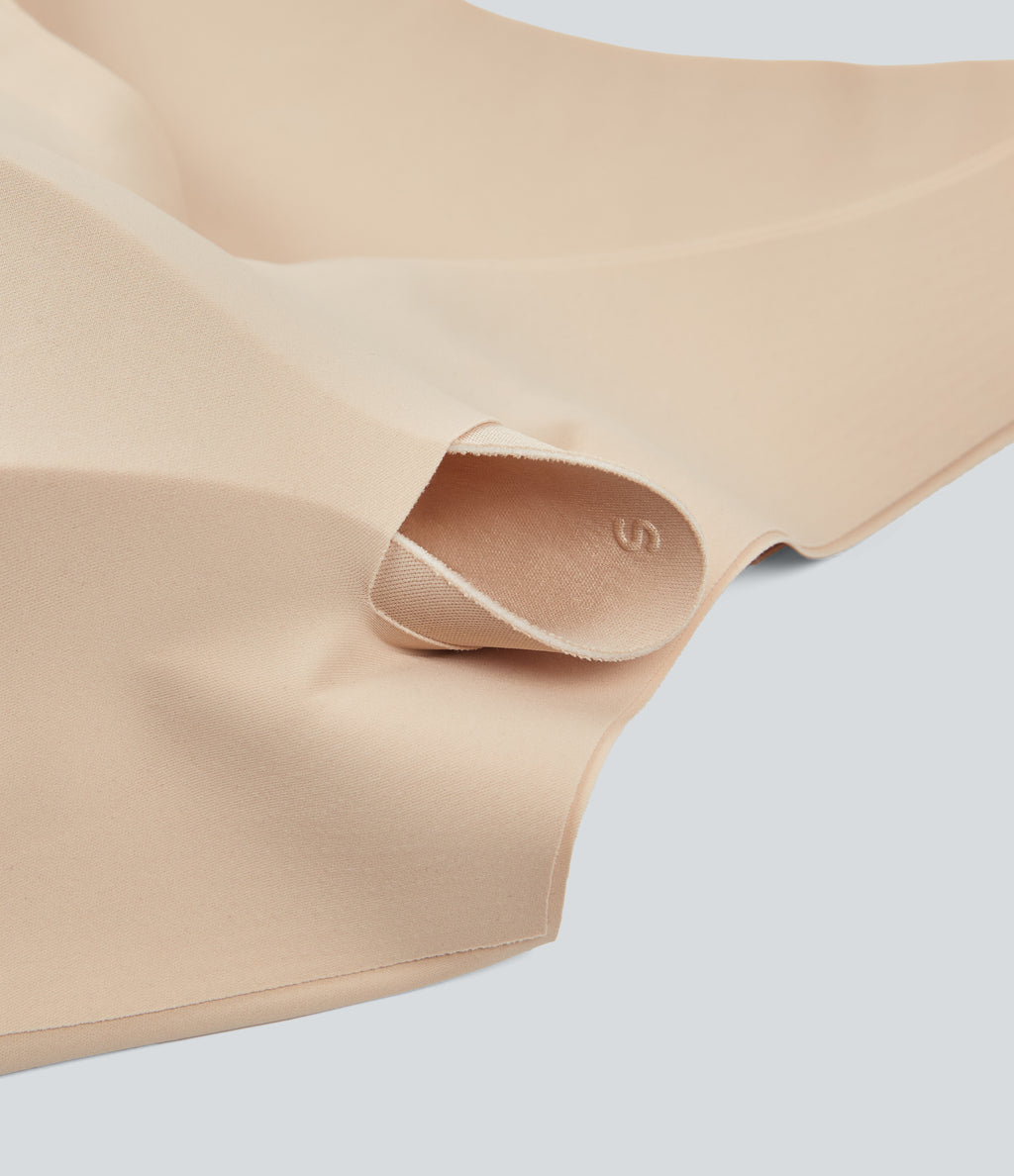 U Neck Built-in Bra Casual Wireless Bra — Hazelnut — view 5