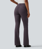 Mid Rise Bootcut Work Trousers with Pockets — Night's Purple — view 2