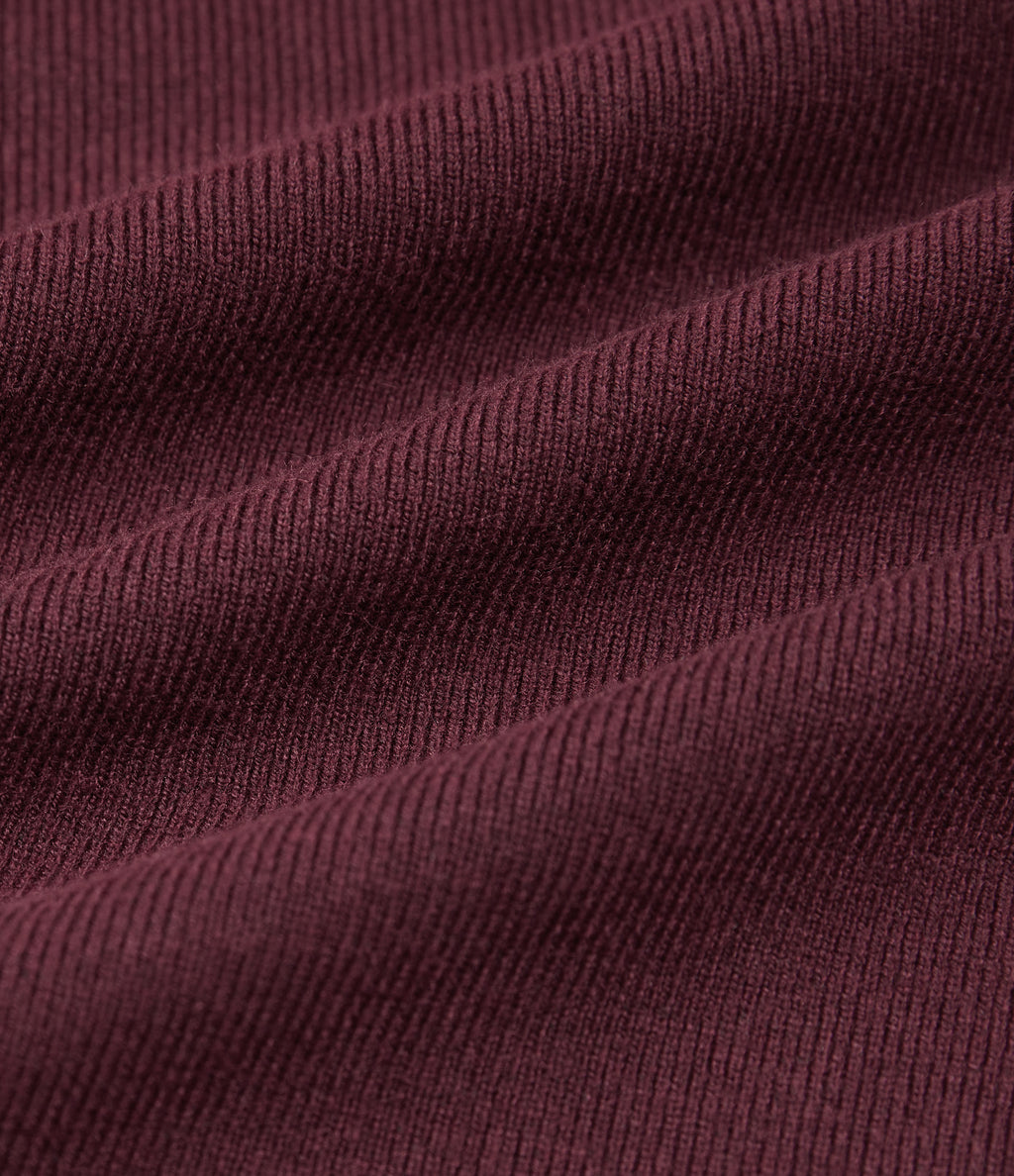 Mock Neck Long Sleeve A-Line Casual Mini Sweater Dress with Pockets — Tawny Port — view 8