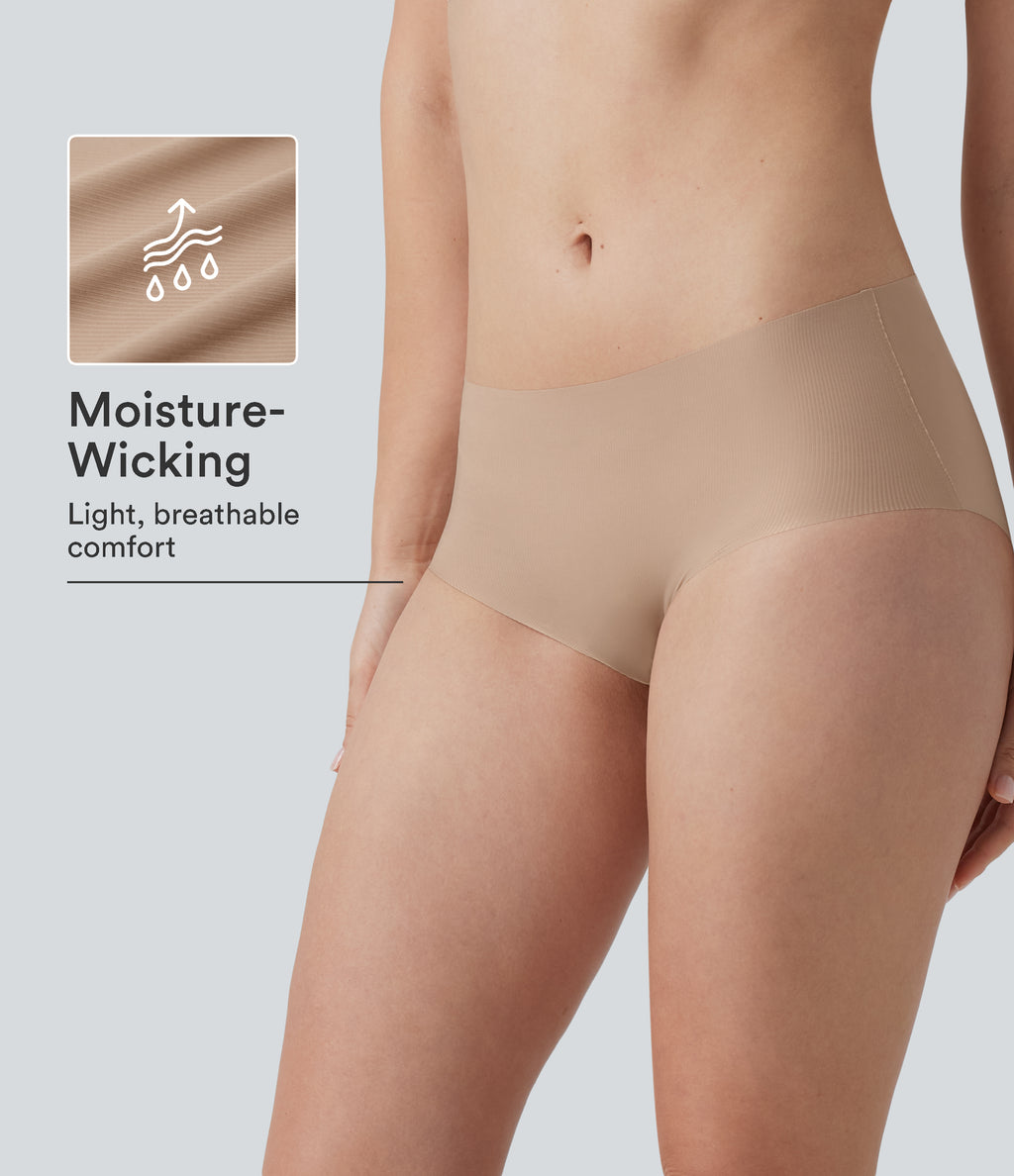 Low Rise Seamless Casual Underwear Panties — Toasted Almond — view 1