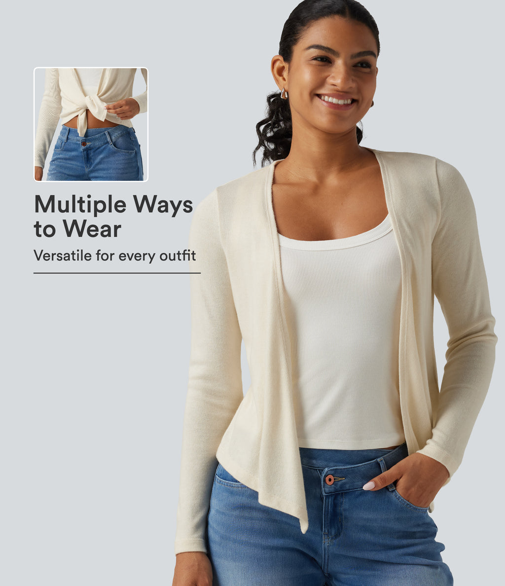 Open Front Long Sleeve Casual Cardigan — Pop Sprinkle — view 1
