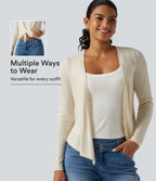 Open Front Long Sleeve Casual Cardigan — Pop Sprinkle — view 1