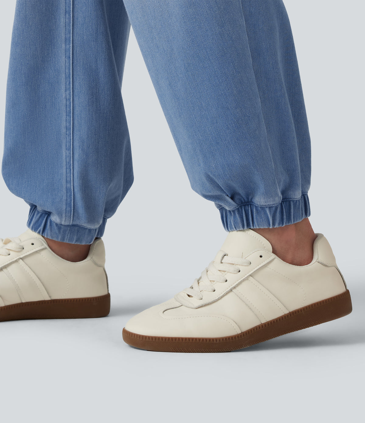 Mid Rise Casual Jeans with Pockets — Powder Blue Denim — view 6