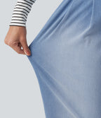 Mid Rise Casual Jeans with Pockets — Powder Blue Denim — view 7