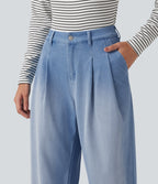 Mid Rise Casual Jeans with Pockets — Powder Blue Denim — view 4