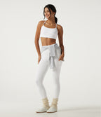 Plush Low Support Molded Spacer Workout Sports Bra — White — view 7