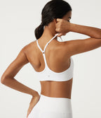 Plush Low Support Molded Spacer Workout Sports Bra — White — view 5