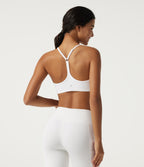 Plush Low Support Molded Spacer Workout Sports Bra — White — view 2