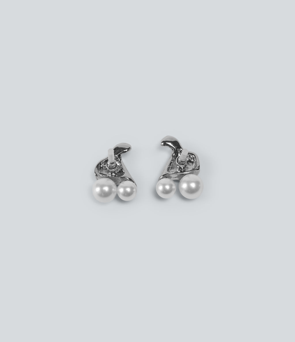 Party Stud Earrings — Silver — additional view
