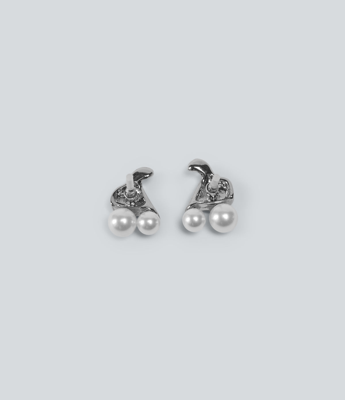 Party Stud Earrings — Silver — additional view
