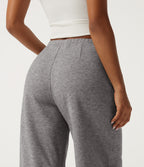 Mid Rise Drawstring Barrel Leg Casual Sweatpants with Pockets — Fog Gray — view 5