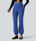 High Waisted Tummy Control Fleece Dance Joggers with Pockets — Beaucoup Blue — view 2