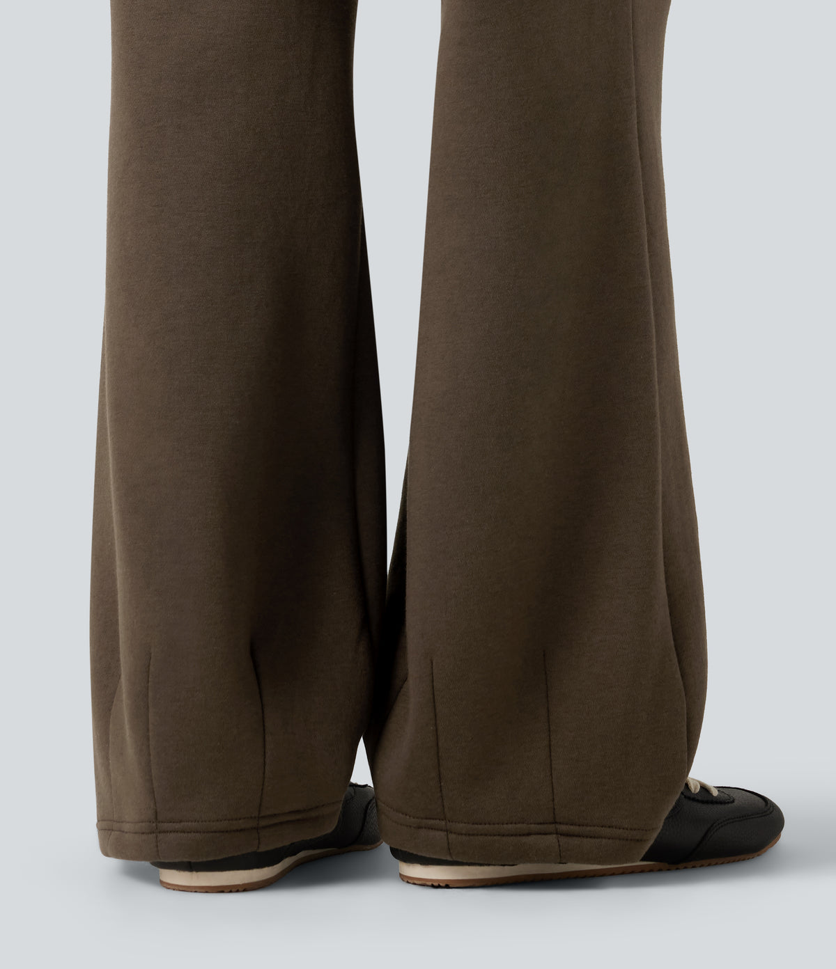 Mid Rise Drawstring Bootcut Fleece Casual Sweatpants with Pockets — Rain Drum — view 6