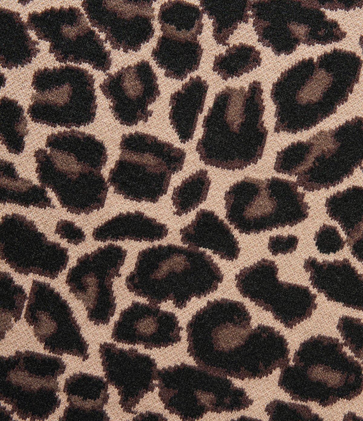 Round Neck Long Sleeve Leopard Print Casual Cardigan — Black Coffee Leopard Print — view 7