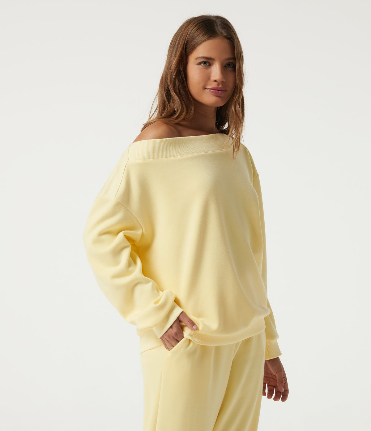 Long Sleeve Casual Sweatshirt — Pear Sorbet — view 3