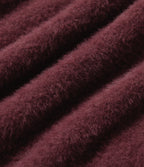 Round Neck Long Sleeve Casual Jumper — Merlot Red — view 7
