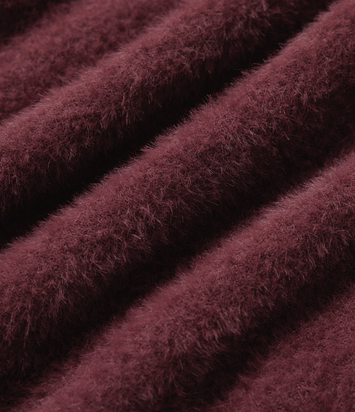 Round Neck Long Sleeve Casual Jumper — Merlot Red — view 7