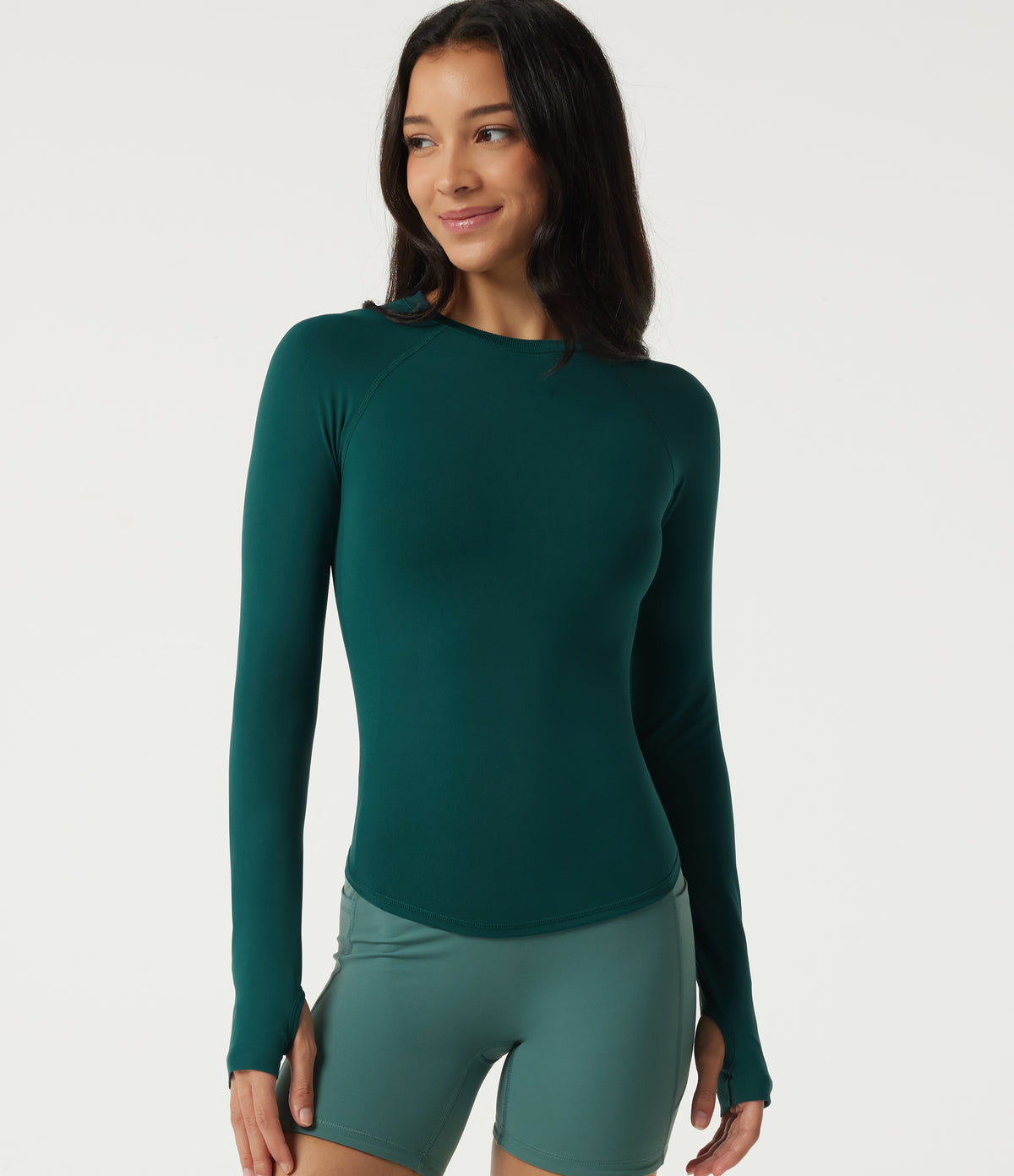 One Form Seamless Flow Round Neck Long Sleeve Casual Sports Top — Botanical Garden — view 1
