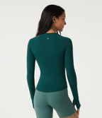 One Form Seamless Flow Round Neck Long Sleeve Casual Sports Top — Botanical Garden — view 2