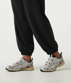 Hooded Dropped Long Sleeve Half Zip Tie Front Casual Jogger Jumpsuit with Pockets-Edition — Black — view 8