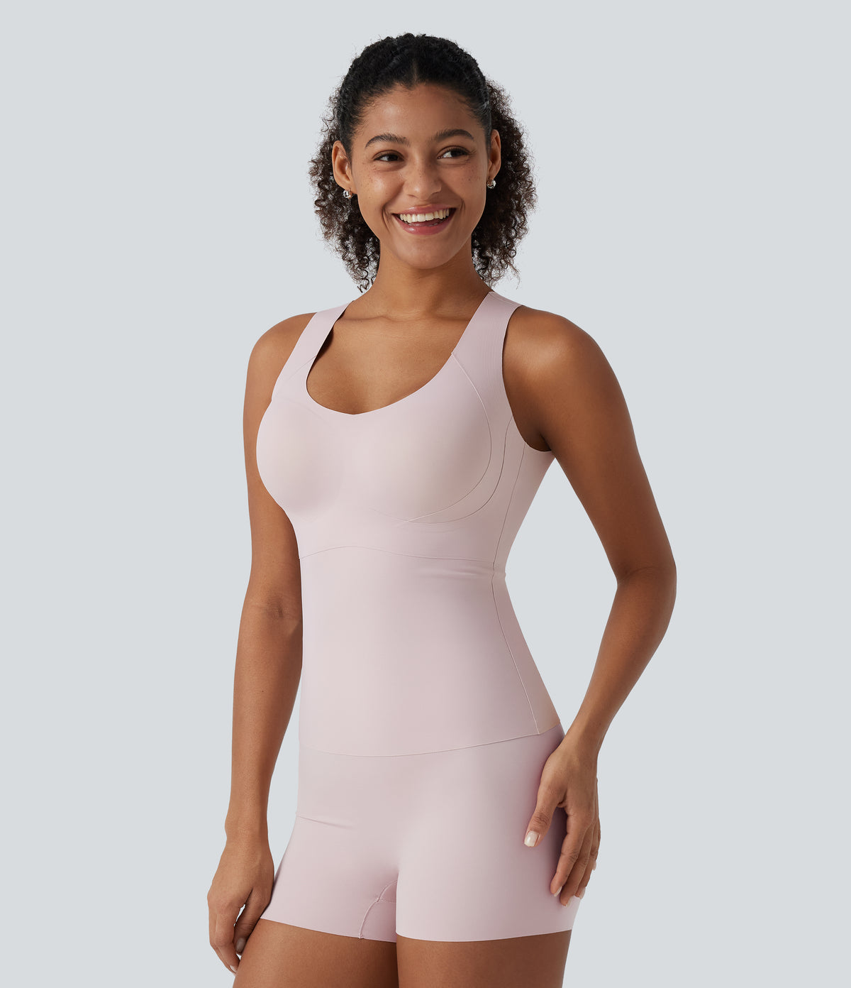 U Neck Push-Up Built-in Bra Casual Underwear — Hushed Violet — view 3