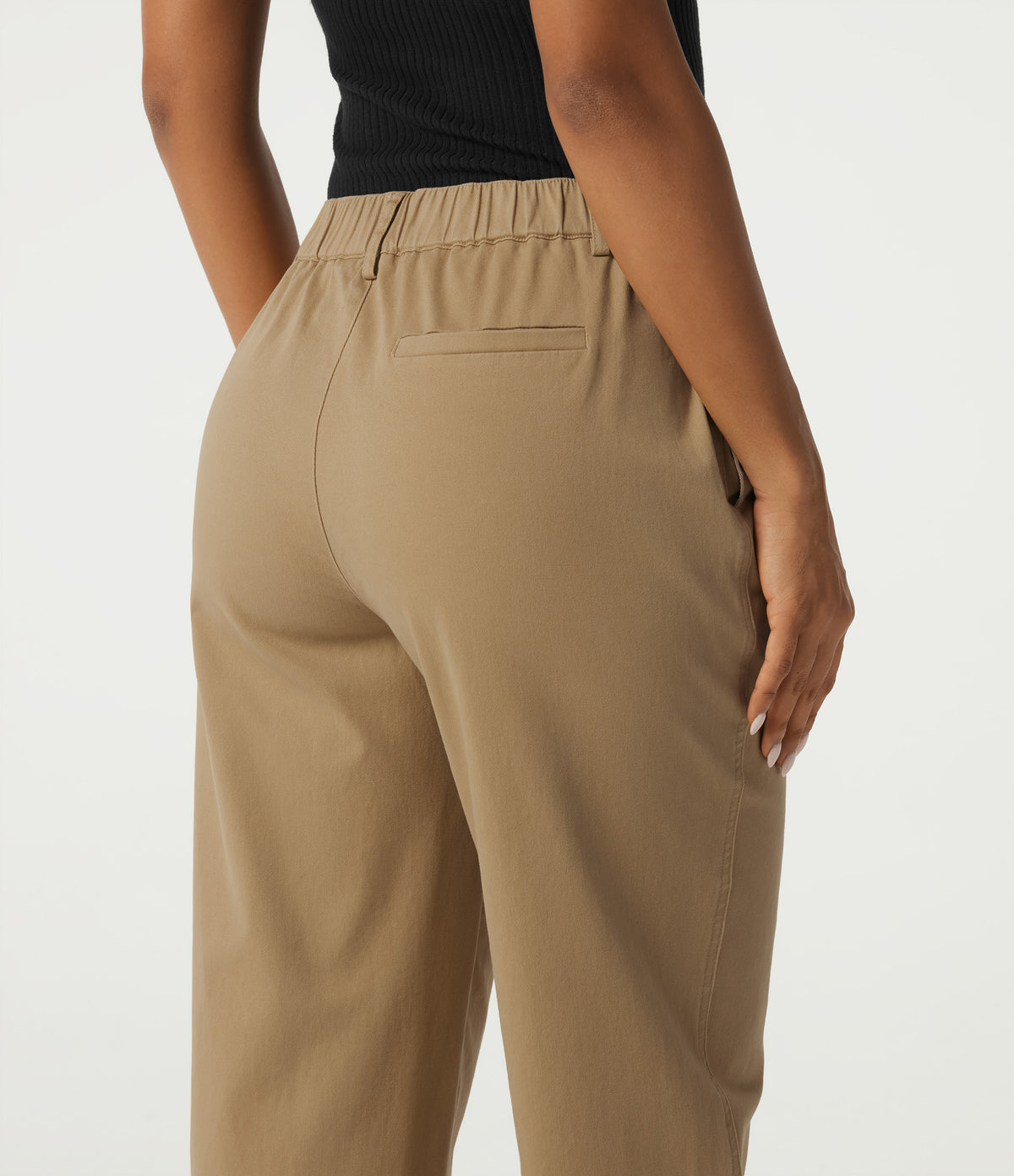 Mid Rise Tapered Work Chino Cotton Trousers with Pockets — Starfish — view 4