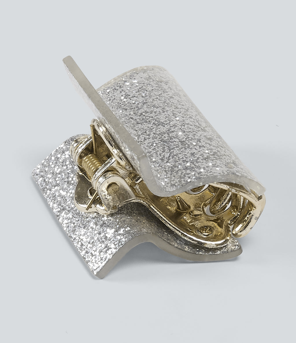 Glitter Hair Claw — Silver — additional view