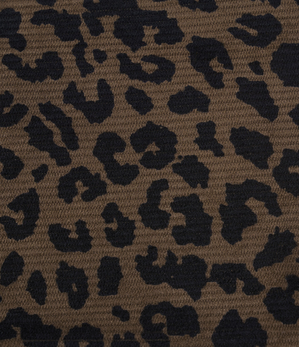 High Waisted Leopard Print Corduroy Casual Mini Skirt with Built-in Shorts and Pockets — Wildmark — view 8