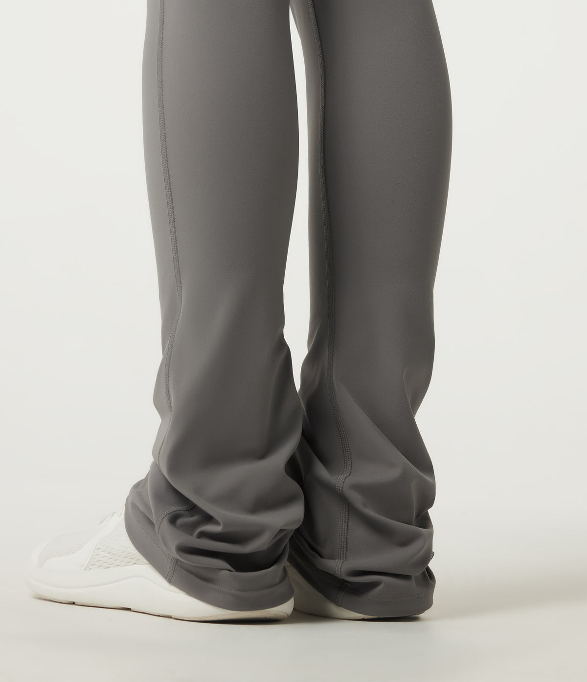 High Waisted Bootcut Stacked Yoga Leggings with Pockets — Steel Gray — view 6