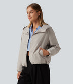 Hooded Long Sleeve Casual Jacket with Pockets — Rainy Day — view 3
