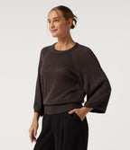 Round Neck Long Sleeve Work Jumper — Mulch — view 3
