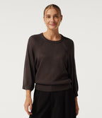 Round Neck Long Sleeve Work Jumper — Mulch — view 4