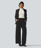 Mock Neck Long Sleeve Slim Work Jumper with Thumbholes — Marshmallow — view 8