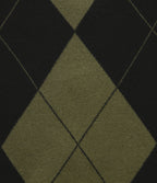 V Neck Long Sleeve Diamond Check Casual Cardigan — Field Noir — view 8